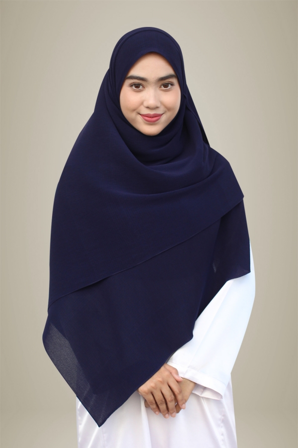 Hasna Pleated Plain - Navy Blue Hasna Pleated Plain - Navy Blue
